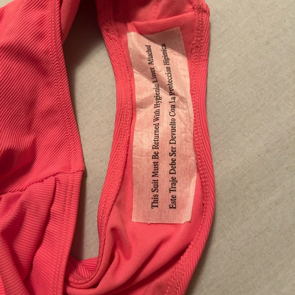Shade & Shore One Shoulder Swimsuit | Coral Pink Ruched One Piece | Size M